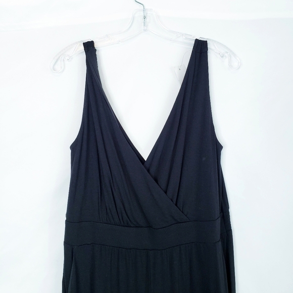 *Last Chance* NWT LOFT Beach V-neck Sleeveless Jumpsuit Black Jogger Jumper - Picture 4 of 14